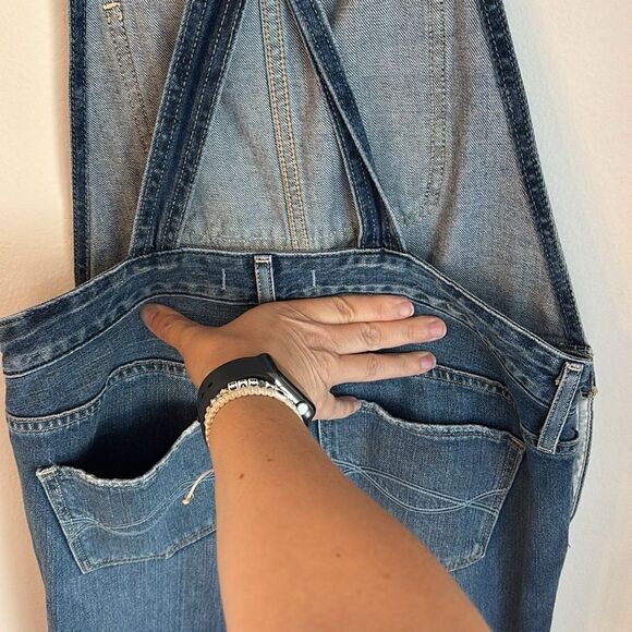 Abercrombie & Fitch Blue Denim adjustable women’s overalls Jean pants Small EUC! - Picture 7 of 12